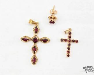 713  14kt Gold Pendants with SemiPrecious Stones 6.2g
