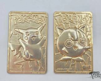 1902  2 23kt Gold Plated Pokemon Cards
