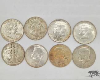 1398  90 Silver Half Dollars 99.6g