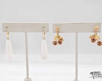 996  Earrings with 14kt Gold Clasps 12.6g