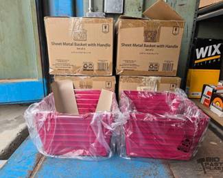 3002  8 Sheet Metal Baskets with Handle