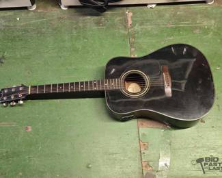 6098  Fender Black Acoustic Electric Guitar