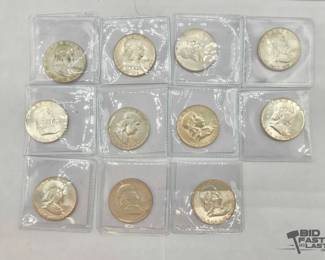 1404  90 Silver Franklin Half Dollars