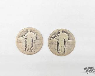 1412  90 Silver Walking Liberty Quarters 11.5g
