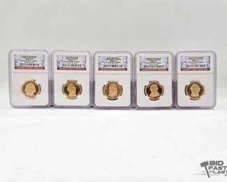 1598  5 Graded Presidential Dollars