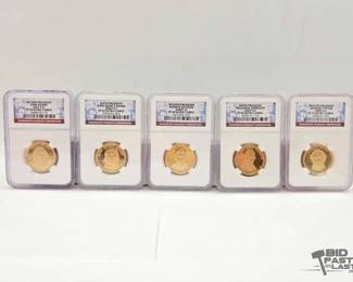 1596  5 Graded Presidential Dollars