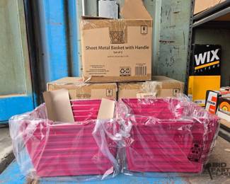 3004  6 Sheet Metal Baskets with Handle