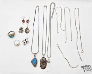 888  .925 Sterling Silver Jewelry, 114.1g