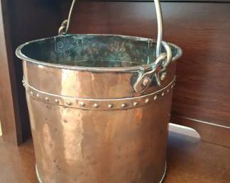 Large Handled Copper Riveted Pot