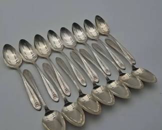 Vintage National Sterling Silver Spoon Set A