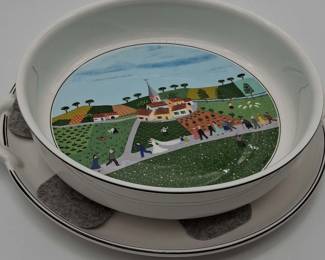 Vintage Villeroy  Boch Design Naf 10inch Serving Bowl and Platter