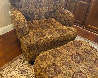 Walter E. Smithe Custom Thayer Oversized Arm Chair W Ottoman