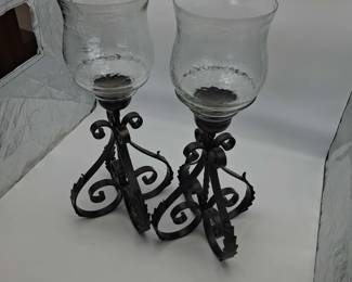 Bronze Iron Acanthus Leaf Hurricanes