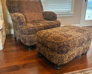 Walter E. Smithe Custom Oversized Thayer Chair and Ottoman