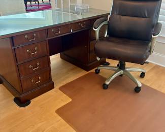 Desk 30” by 63” & leather chair (SOLD)