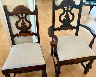 One arm chair & 5 side chairs 