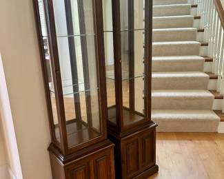 matching curio cabinets 16” wide by 5’8” tall