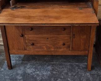Opened vintage desk