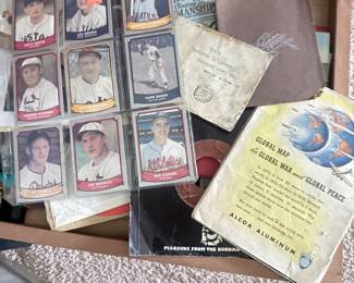 Antique ephemera and baseball cards 