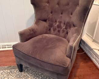 Raymour & Flanigan Wing Back Chair: 40" high x 33 1/2" wide x 25" deep seat