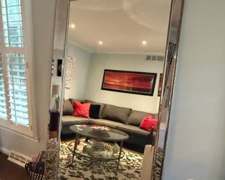 Oversized, Beaded Floor Mirror: 79" x 43"
