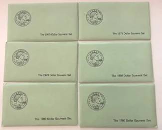 Susan B Anthony 1979 3  1980 3 Dollar Souvenir Set