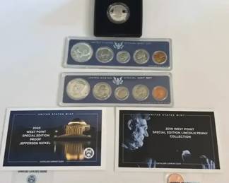 1966 1967 US mint set 1999 Susan B Anthony 2019 West Point penny 2020 West Point nickel