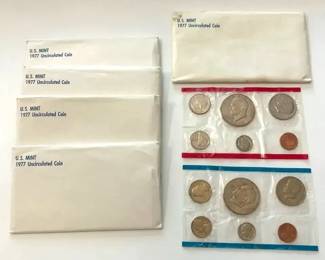 5  U.S. Mint 1977 Uncirculated Coin Sets