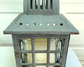 Berkeley Forge  Foundry Cast Iron Lantern with Candle 22H