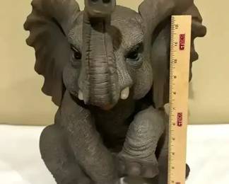 Polyresin Sitting Baby Elephant Statue