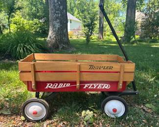 Vintage Travler Radio Flyer WoodSteel Wagon
