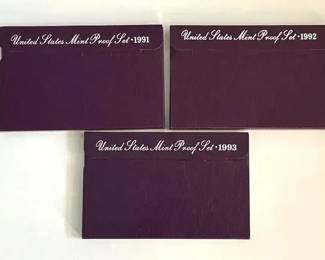 1991 1992 1993 US Mint Proof Sets  S