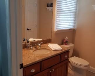 Bath vanity; vanity lights; mirror