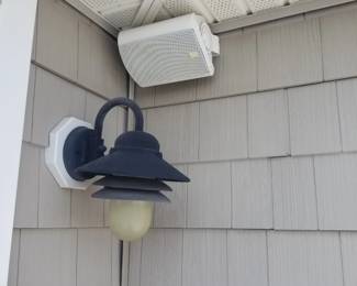 Outdoor speakers; exterior lights; siding