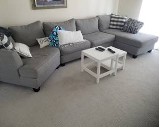 Gray sectional sofa is a sleeper sofa!
