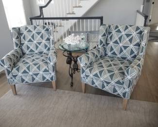 Set of two chairs by Bassett; area rug