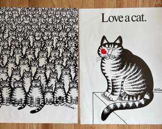 Vintage B Kliban 1977 Cat Posters