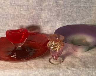 Red And Purple Glass Decor