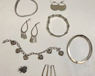 Vintage Sterling Silver Satya Earrings, Sterling Bracelets And More