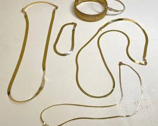 Veronese Sterling Gold Plated Bracelet And Italian 14k Gold Plated Necklaces