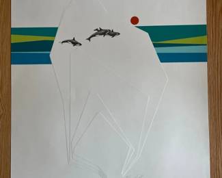 Orca Whale Lithograph Peter Parnell Signed And Numbered