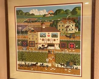 Amish Neighbors Charles Wysocki Signed And Numbered Lithograph