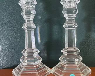Pair Of Tiffany  Co Crystal Candlesticks