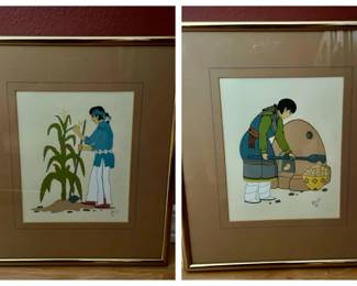 Kai Sa Signed Boy With Cornstalk And Making Bread