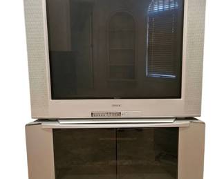 Vintage Sony Trinitron 36 WEGA CRT TV with Matching Tech Craft Swivel Stand