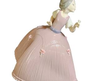 002 Vintage Retired Lladro Girl In Pink Dress