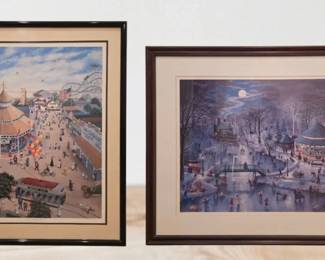 Pair of Signed Karl Doerflinger RI Lithographs