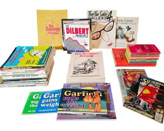 Vintage Comic Strip Treasury Book Lot Calvin Hobbes, Garfield, Superman, Bill Mauldin More