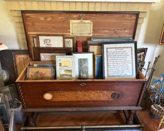 Red cedar chest with original guarantee tags.