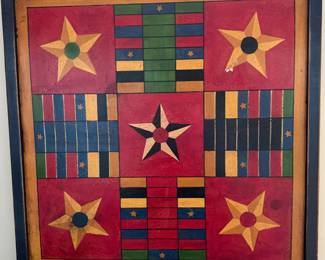 $95~ John Hulbert Wood Parcheesi Board Game